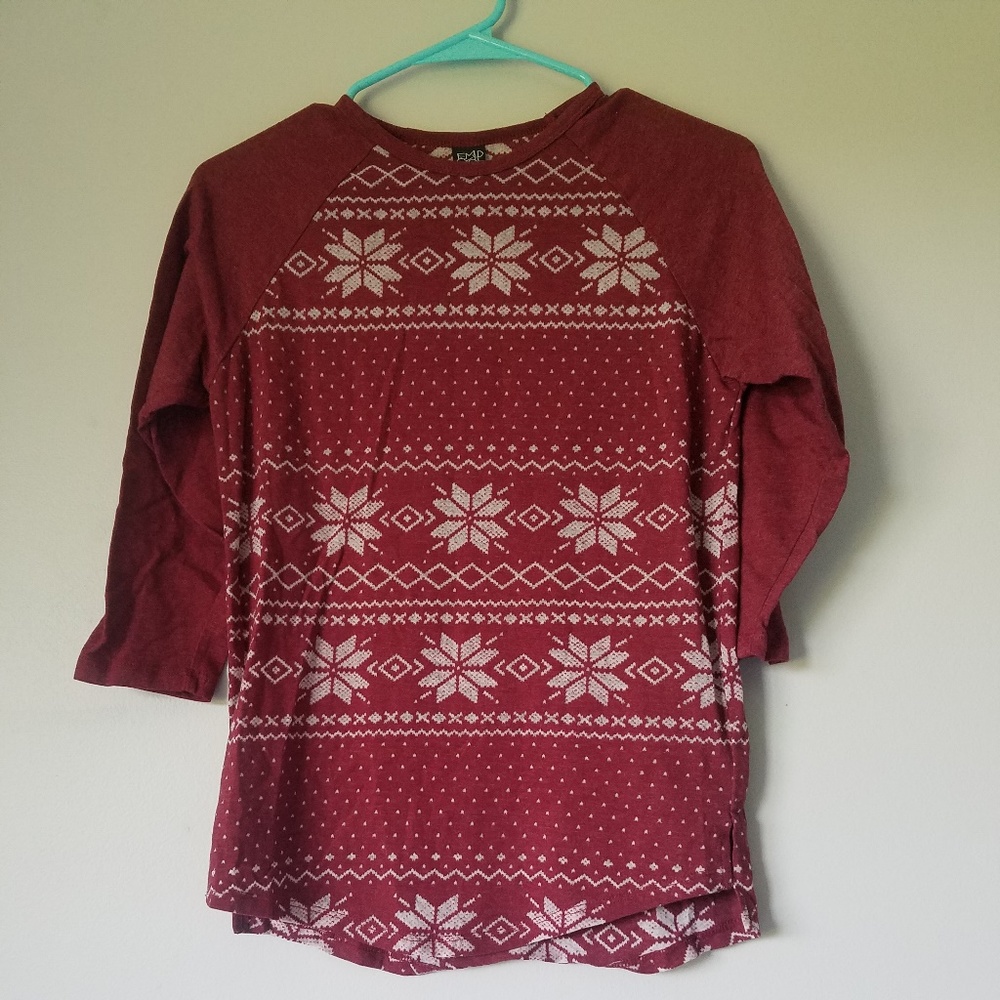 Red printed shirt